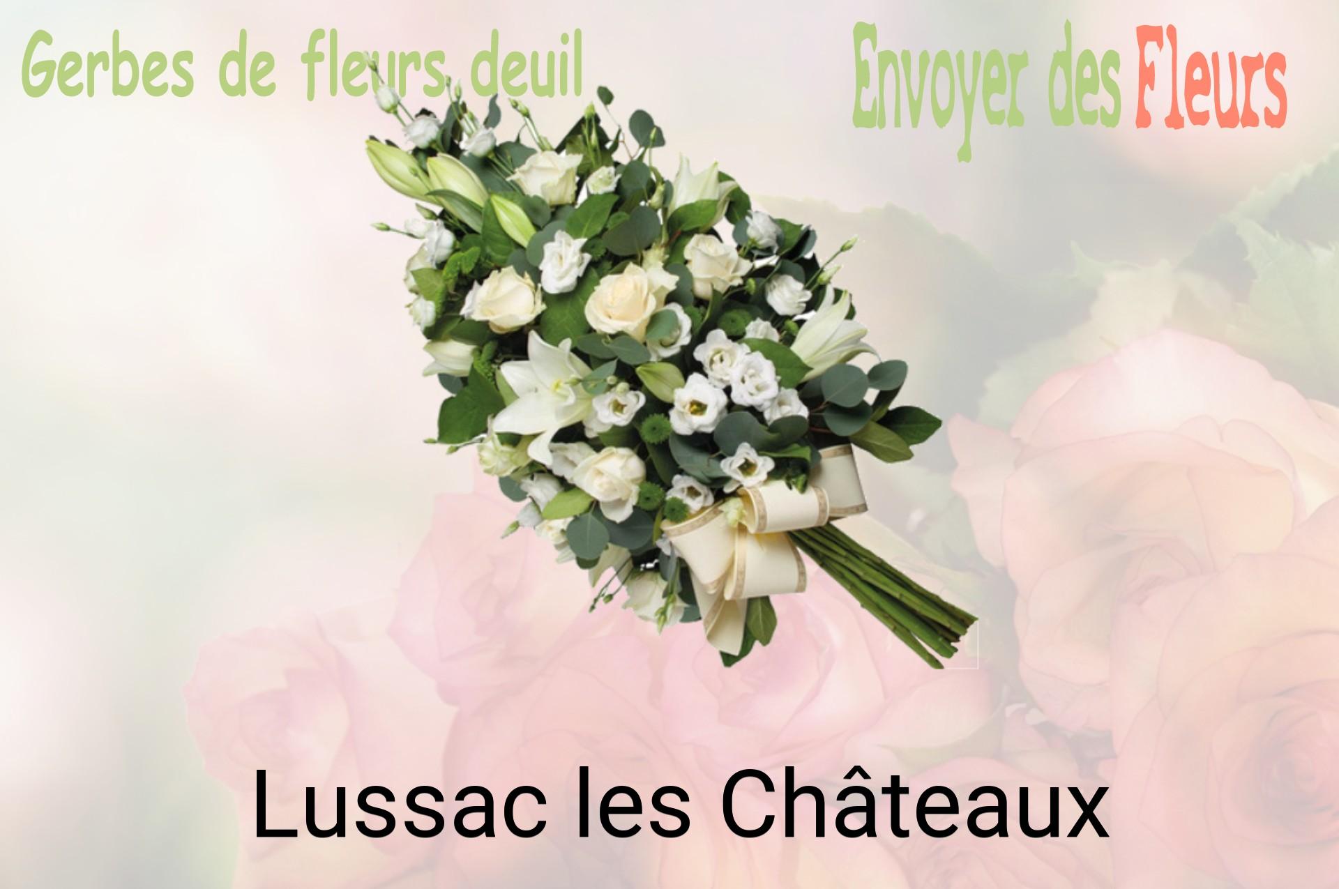 Gerbe de fleurs de deuil livrée à Lussac-les-Châteaux